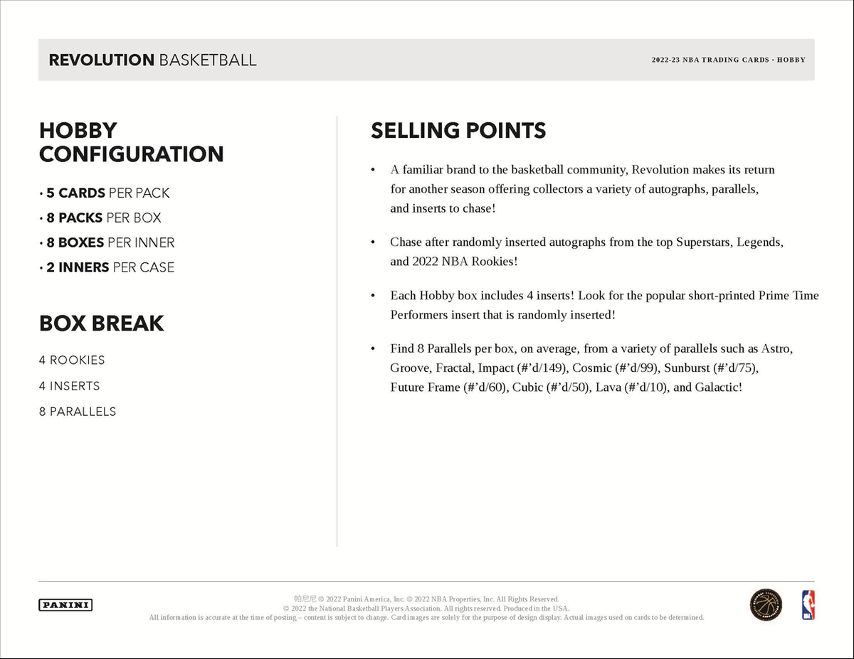 2022-23 Panini Revolution Basketball Hobby 16 Box Case