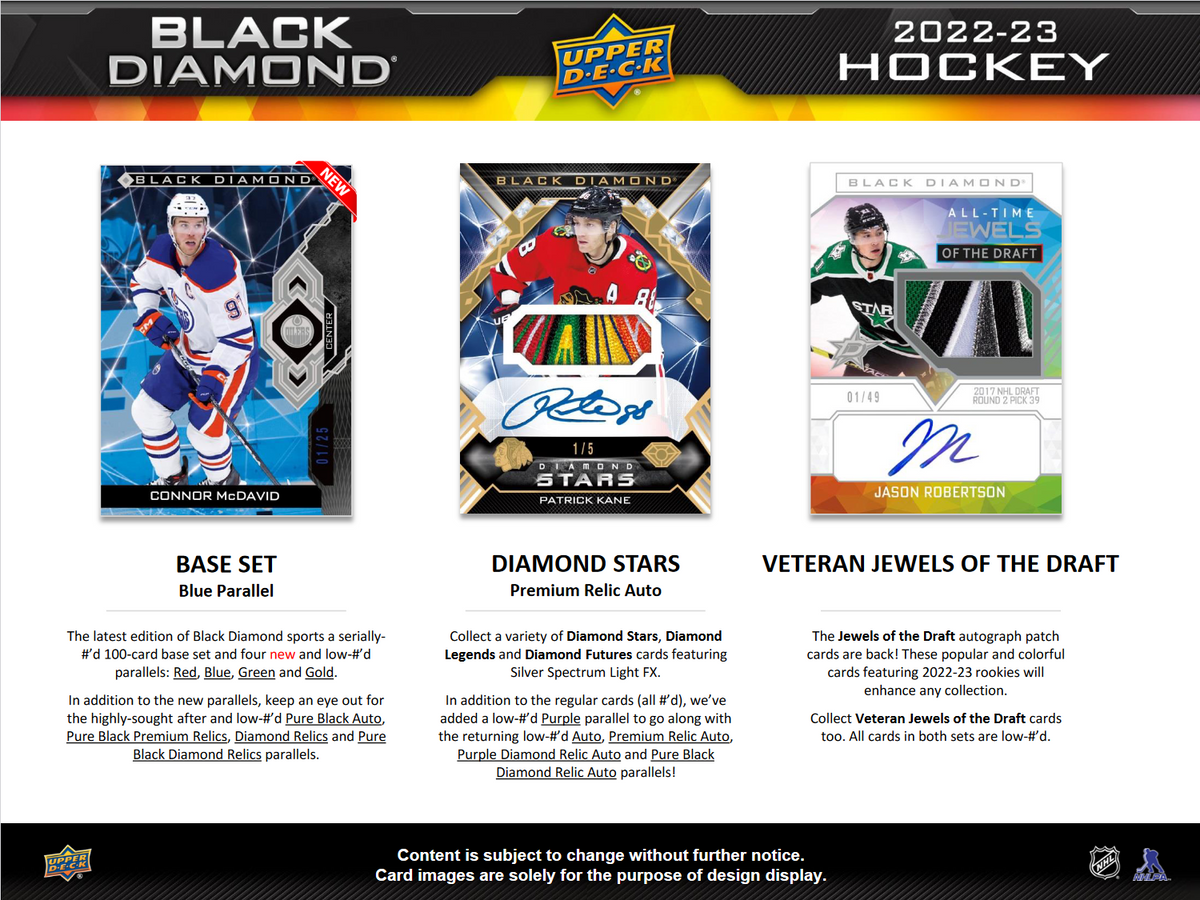 2022-23 Upper Deck Black Diamond Hockey Hobby 10 Box Case