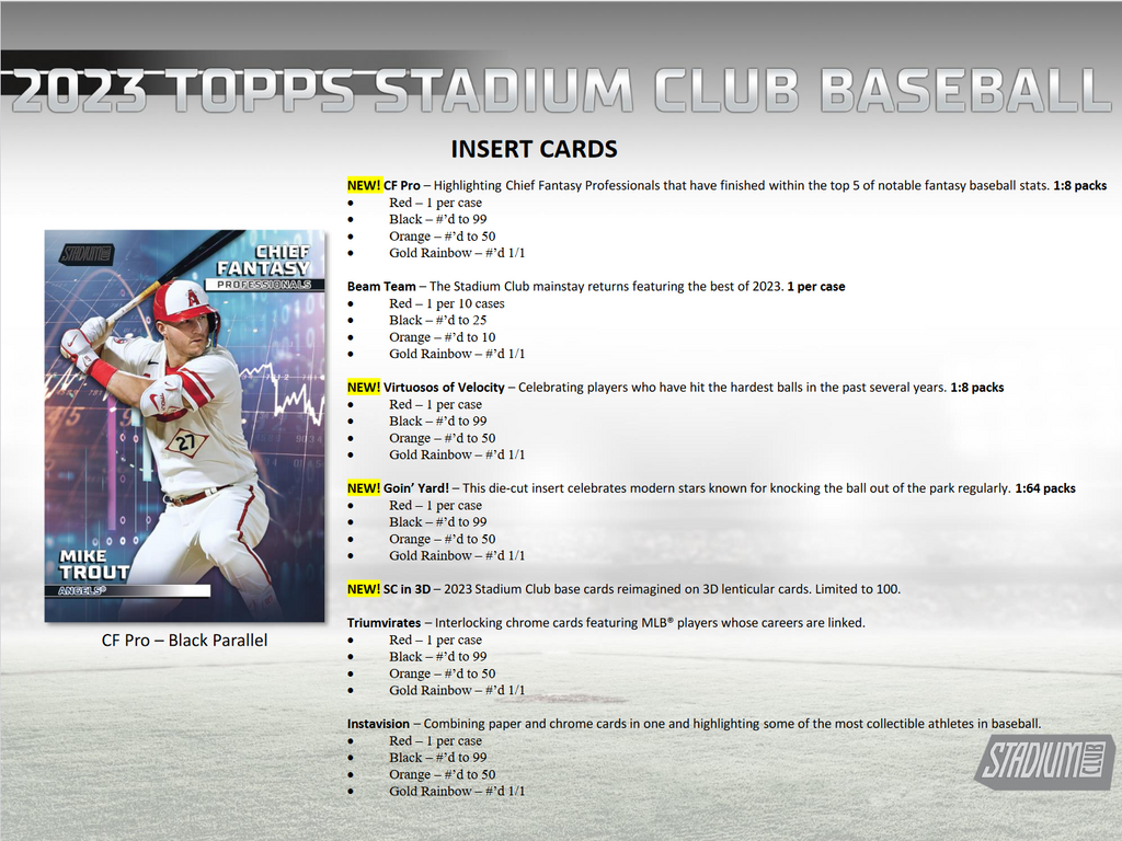 2023 Topps Stadium Club Baseball Hobby 16 Box Case