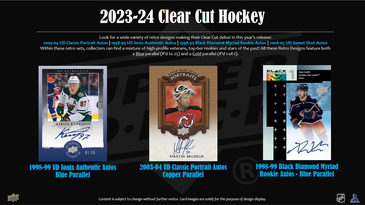 2023-24 Upper Deck Clear Cut Hockey Hobby 30 Box Case