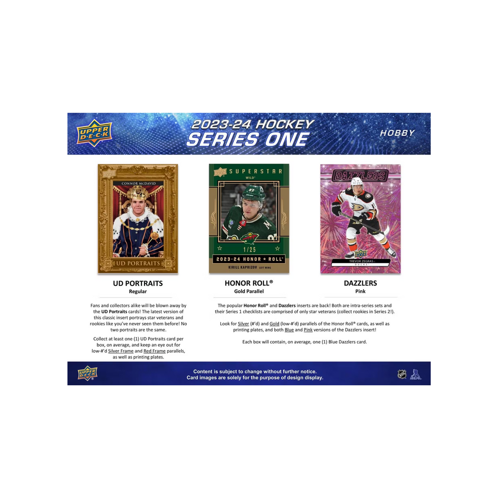 2023-24 Upper Deck Series 1 Hockey Hobby 12 Box Case