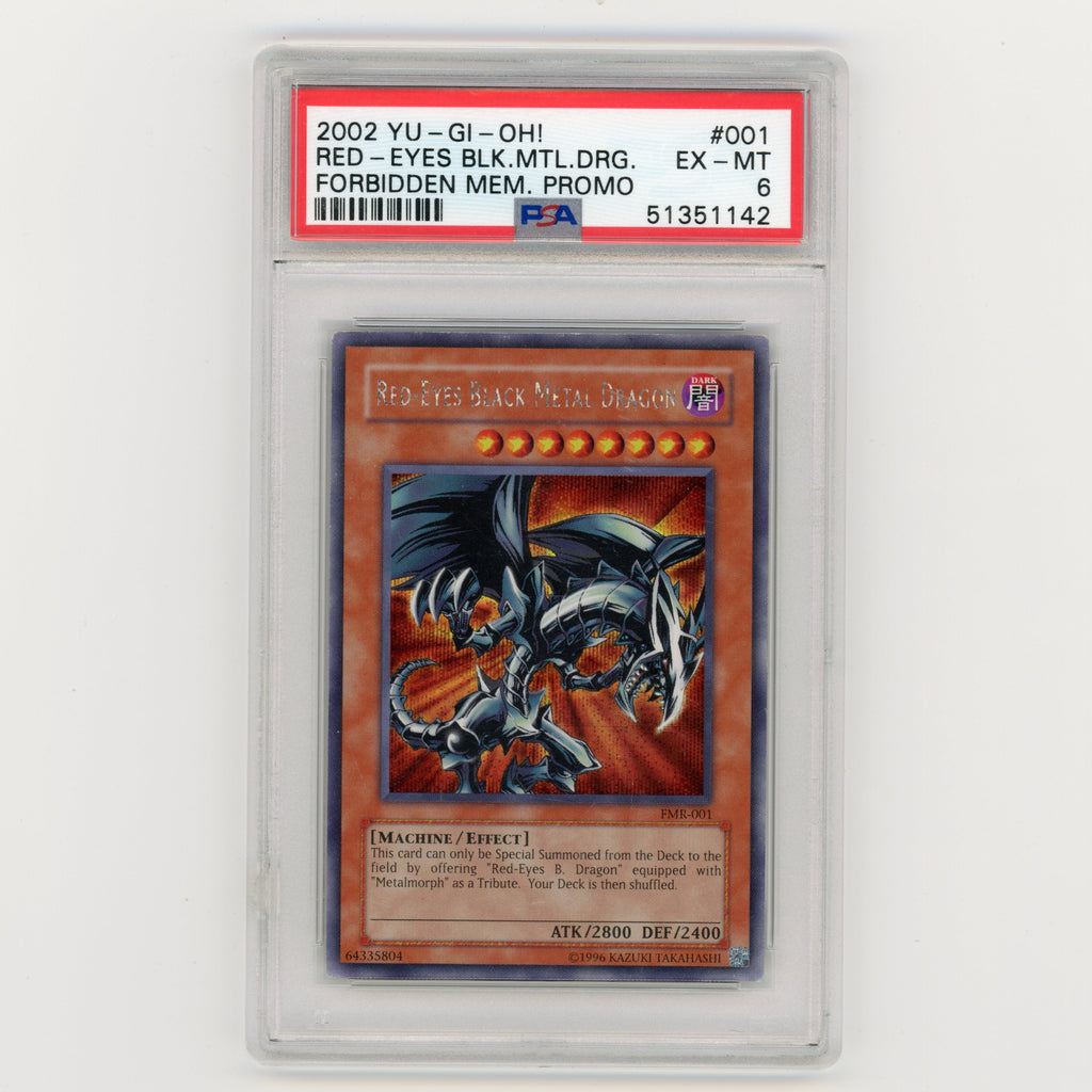2002 YuGiOh Red Eyes BLK MTL Dragon Forbidden Mem Promo #001 PSA 6 (#AF35)